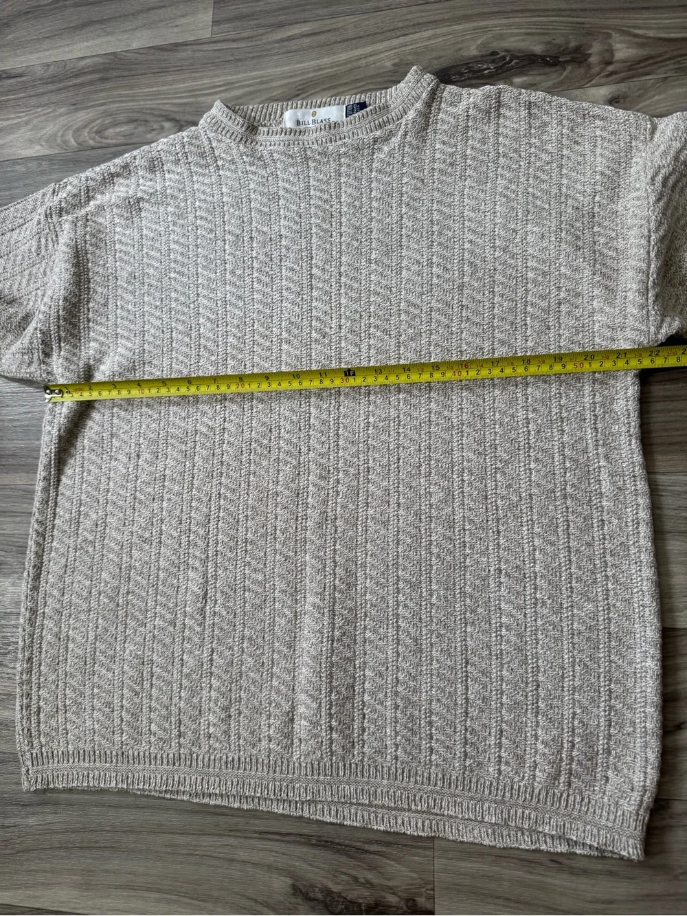 Vintage 90s Made in USA 100% Cotton Textured Sweater Beige Grandpa Sweater Sz M